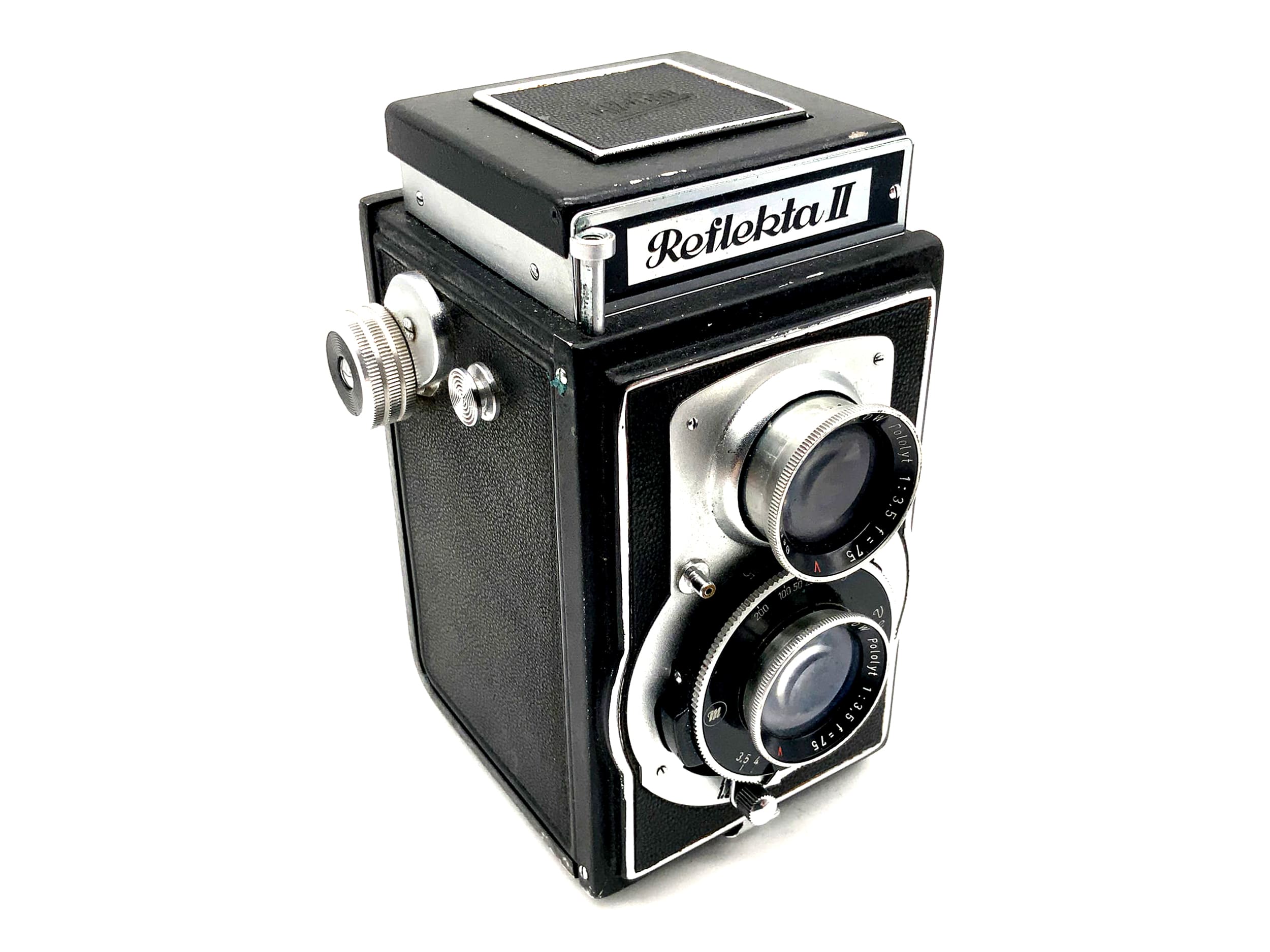 Appareil photo Welta Reflexiona II TLR avec ROW Pololyt 1:3,5 f = 75 rouge V Velax à deux objectifs