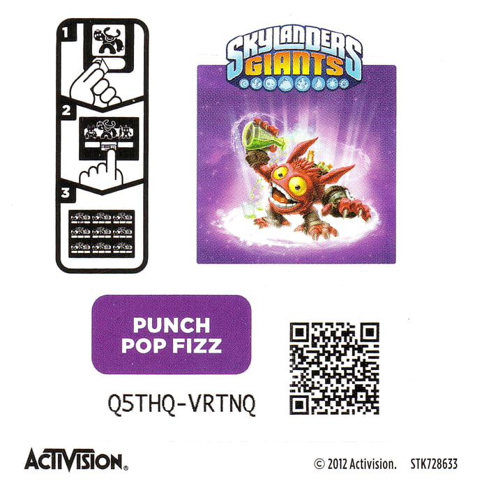 Skylanders Giants Punch Pop Fizz Aufkleber