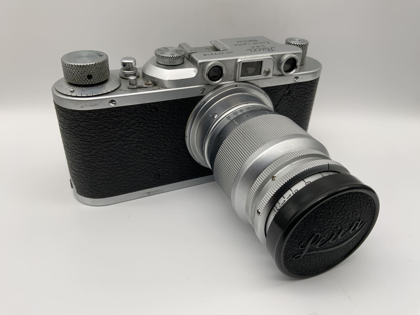 Leitz Leica II 1938 Sucherkamera mit Elmar 9cm 1:4 90mm Leica 2 No. 277918