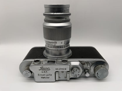 Leitz Leica II 1938 Sucherkamera mit Elmar 9cm 1:4 90mm Leica 2 No. 277918