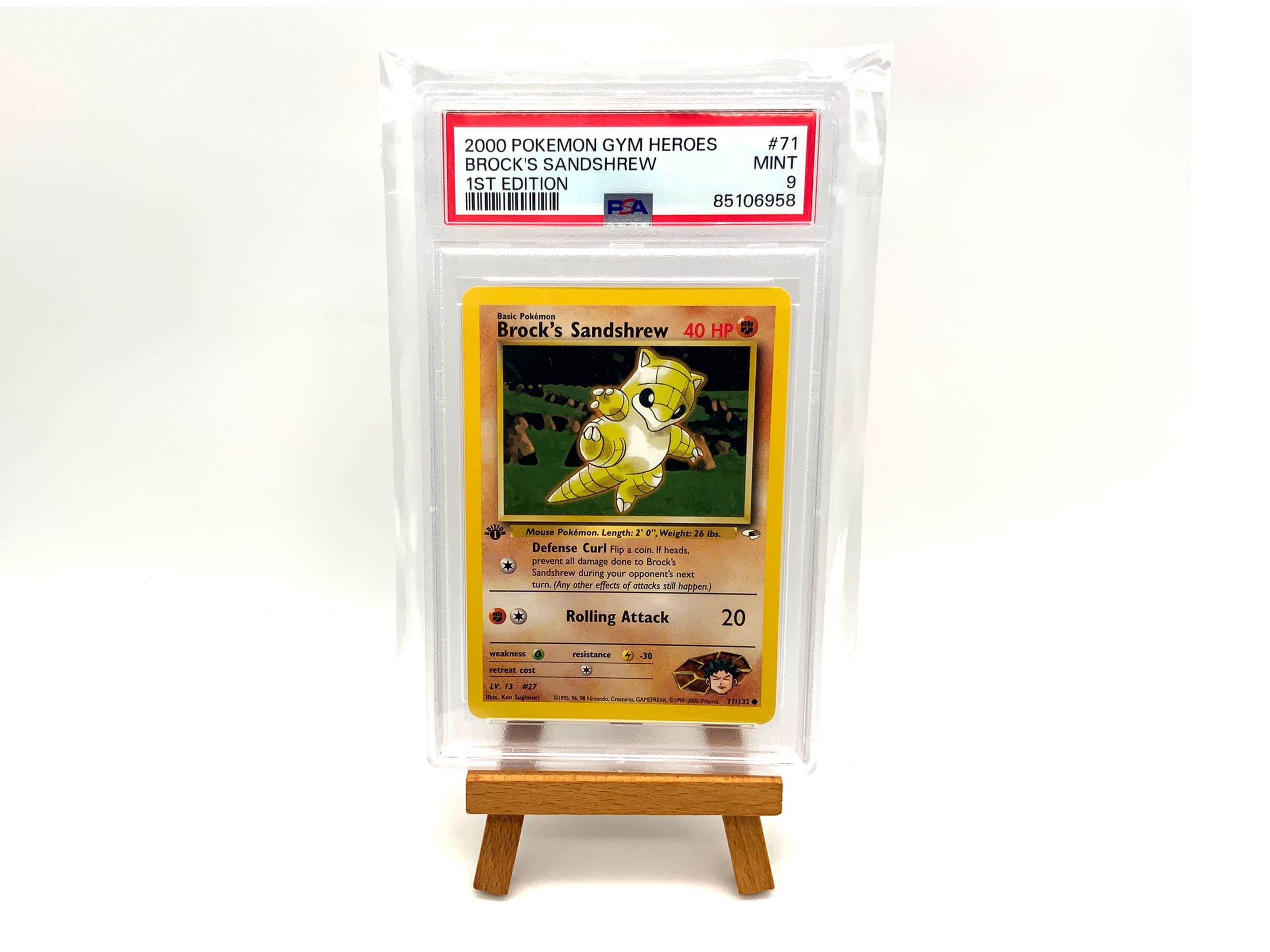 Pokémon Brock´s Sandshrew #71 PSA9 MINT 2000 1ST Edition Gym Heroes (englisch)