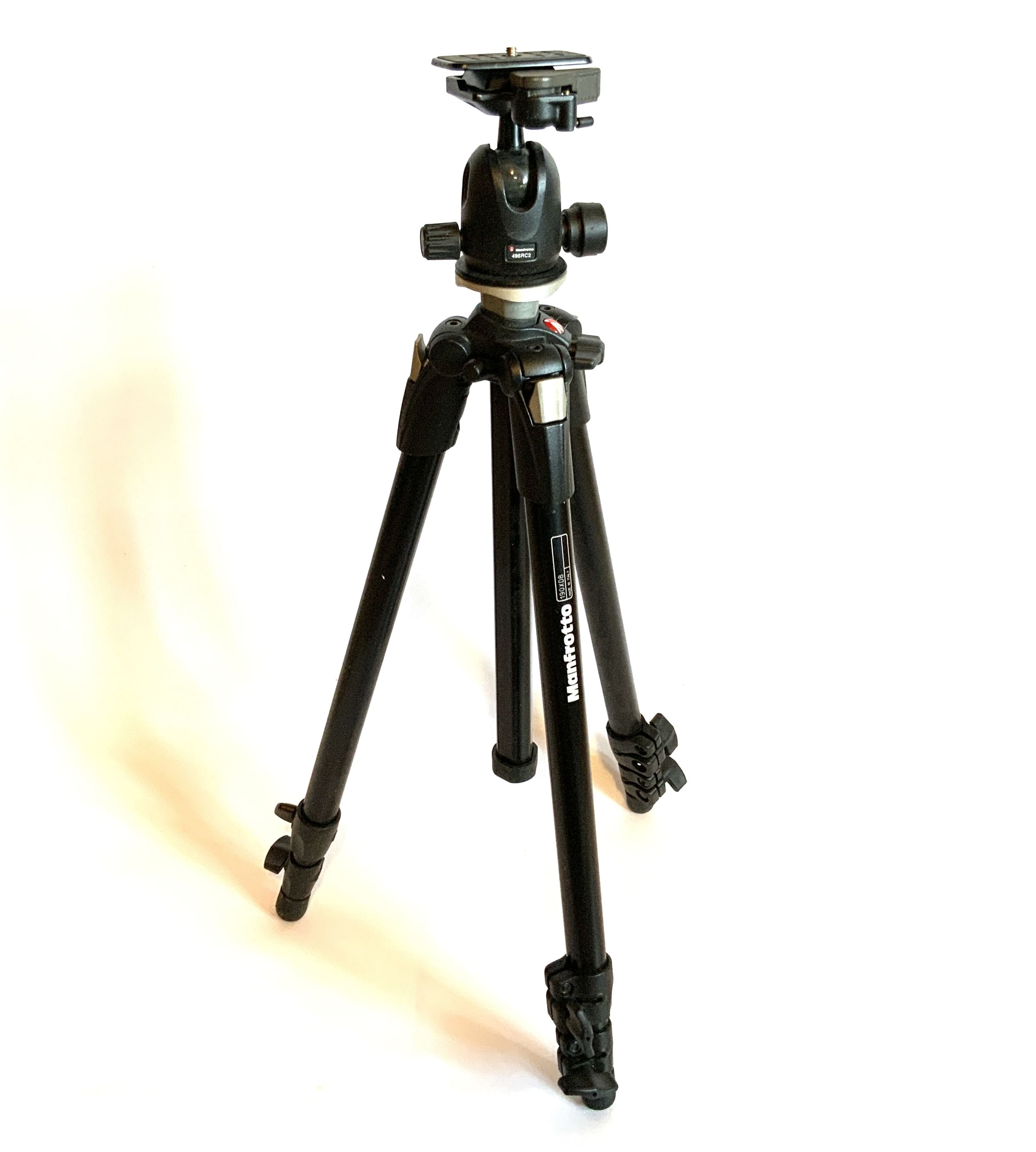 Trépied Manfrotto 190xDB noir avec rotule 496RC2 pour appareil photo