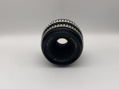 Carl Zeiss 50mm 1:2.8 Objektiv Tessar aus Jena Zebra Kamera Camera Lens (M42)