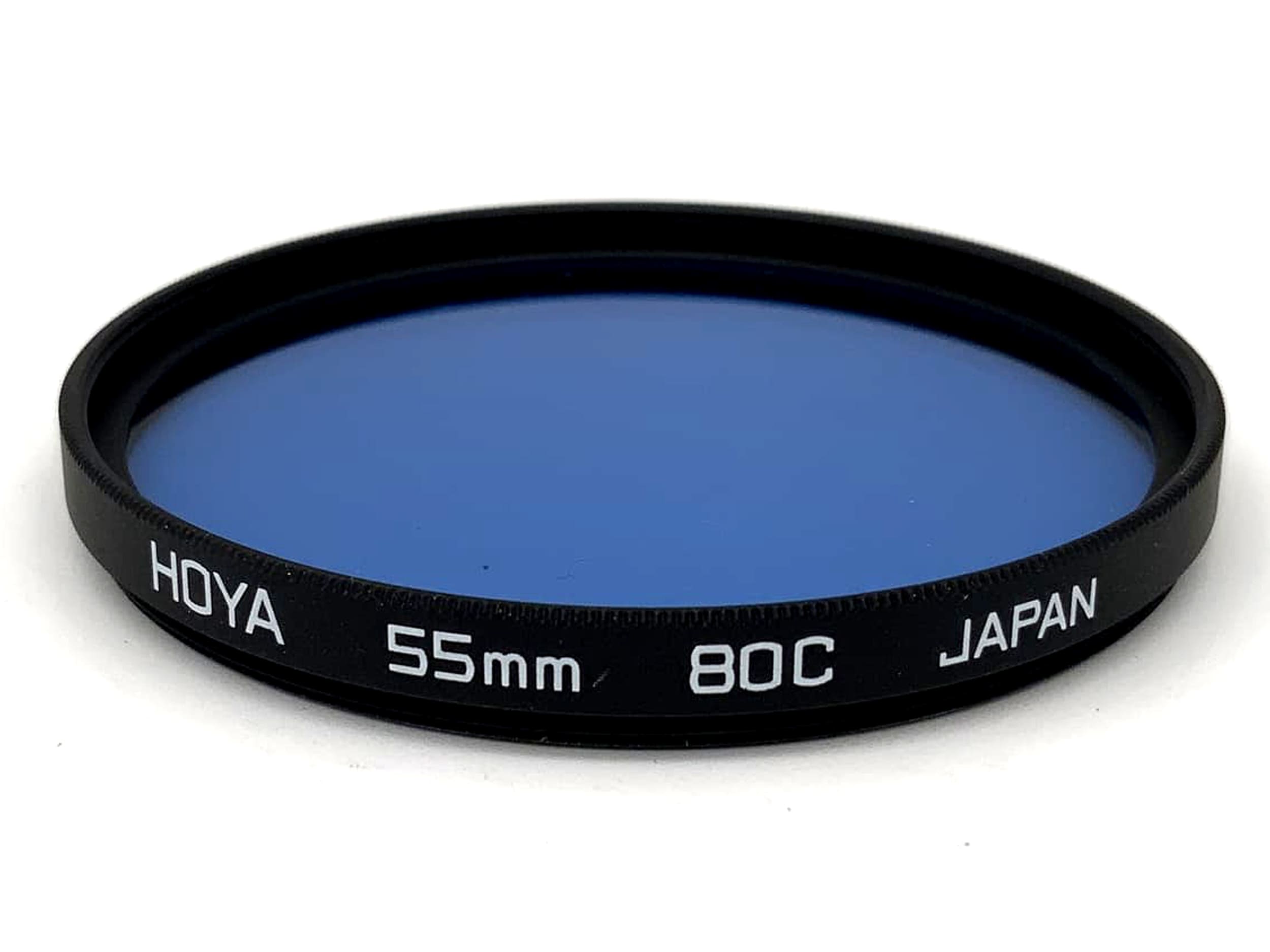 Filtre couleur Hoya 80C, filtre bleu, filtre circulaire 55 mm, filetage M55