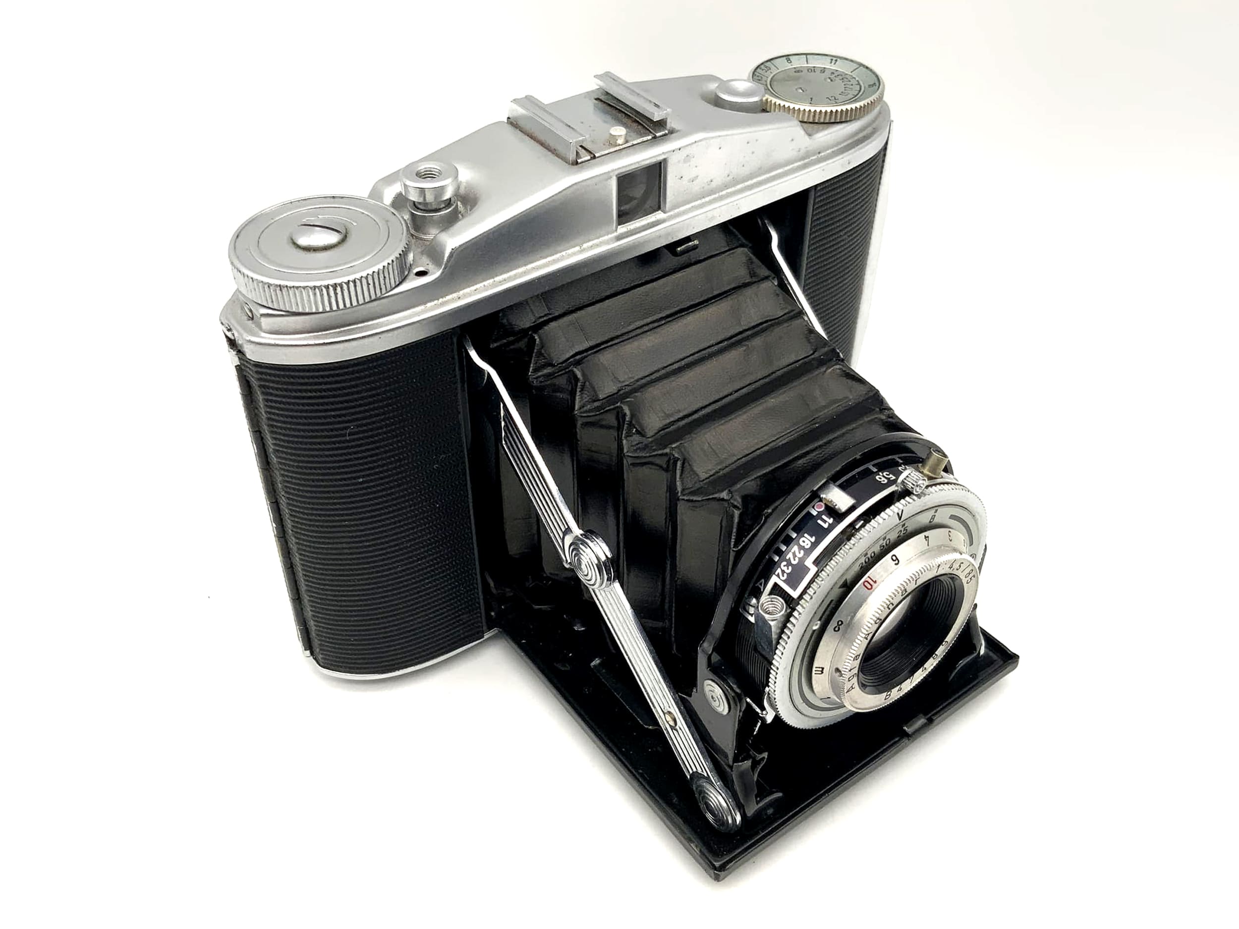 Appareil photo pliable Agfa Isolette II avec caméra analogique Agnar 1:4,5 / 85 Vario