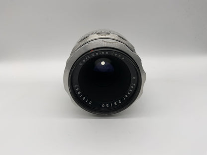 Carl Zeiss 50mm 1:2.8 Objektiv  Tessar Kamera Lens (M42) Blende!