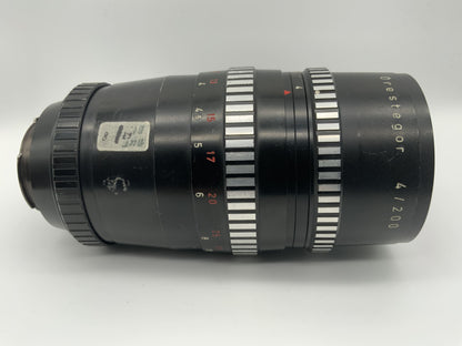 Meyer Optik Görlitz 200mm 1:4 Objektiv  Orestegor Kamera Lens (Exa) Blende!