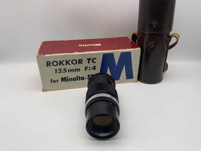 Minolta 135mm 1:4 Objektiv Rokkor TC für Minolta-SR mit OVP Lens (Minolta MD)