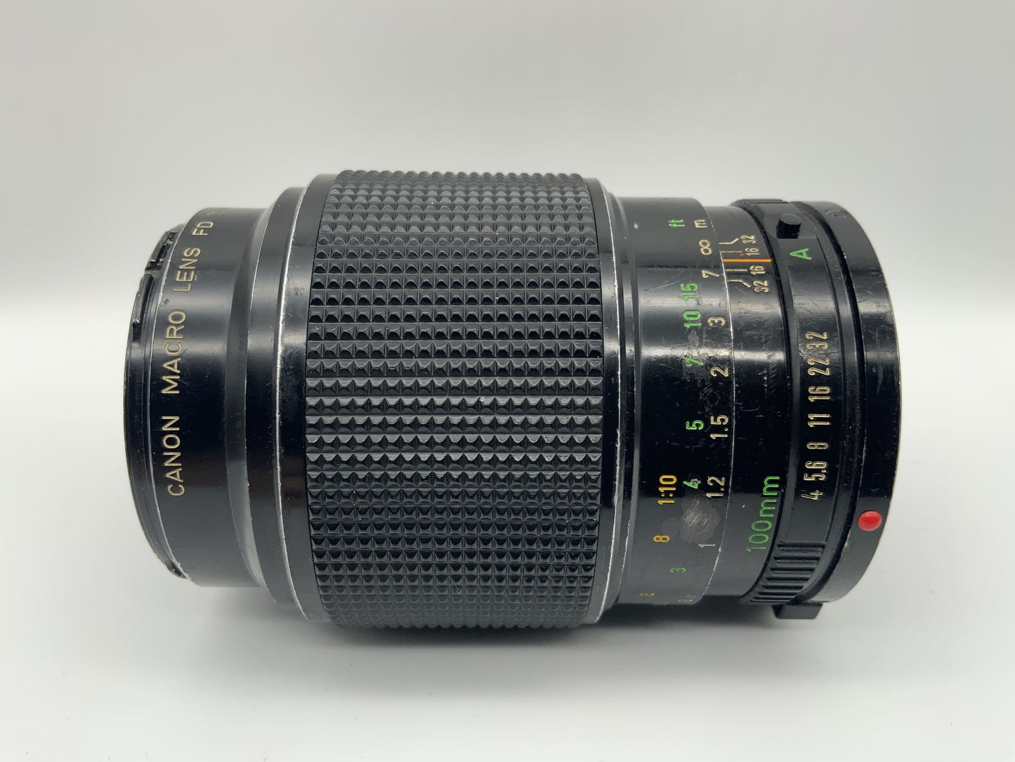 Canon 100mm 1:4 Objektiv Macro Lens FD Kamera Camera Lens (Canon FD) Text lesen