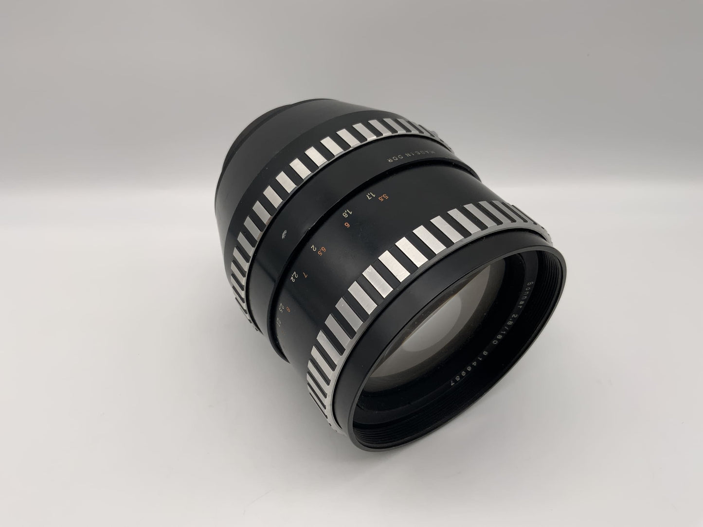 Carl Zeiss 180mm 1:2.8 Objektiv Sonnar Zebra Camera Lens (Pentacon Six) !Pilz!