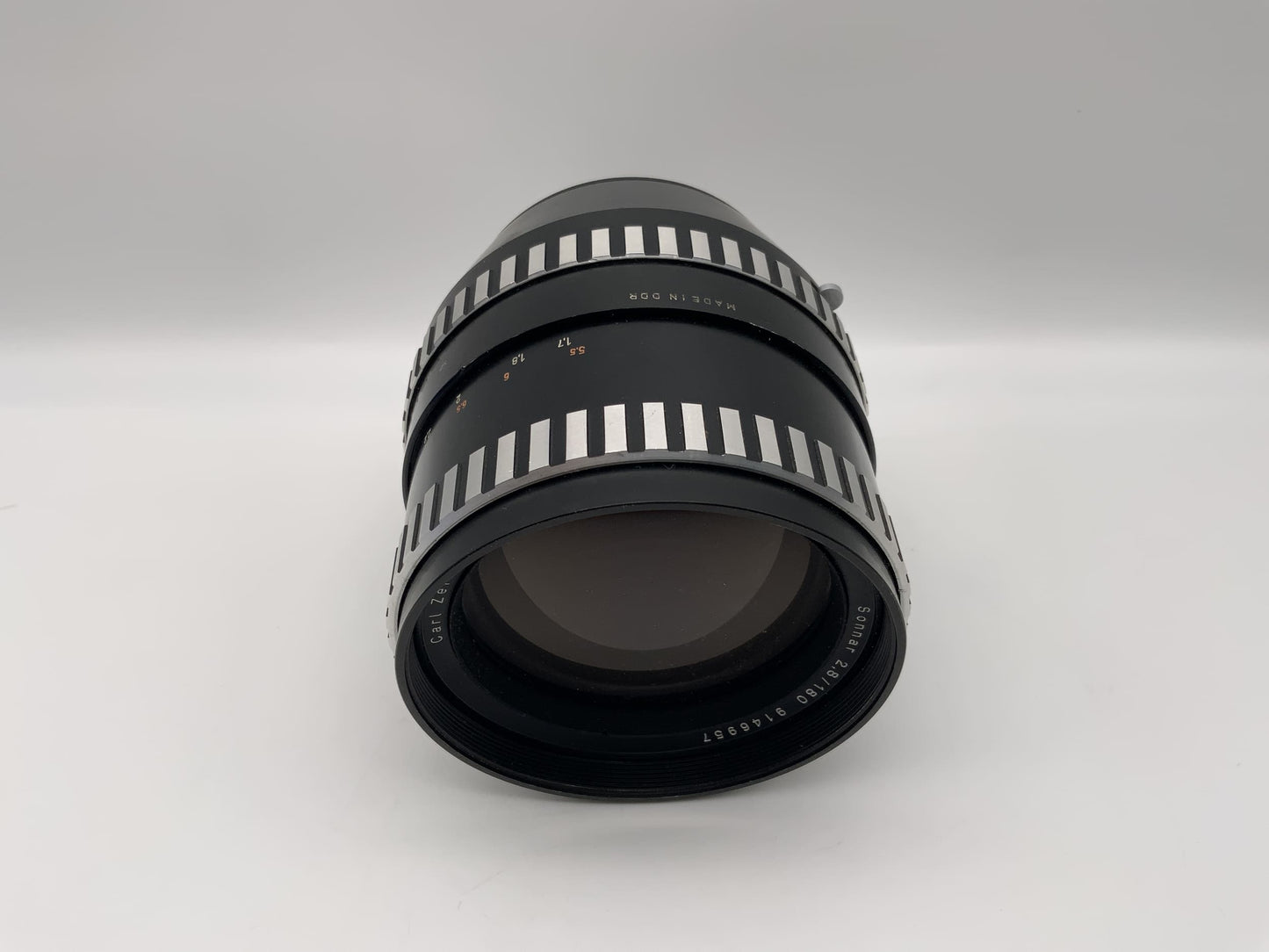 Carl Zeiss 180mm 1:2.8 Objektiv Sonnar Zebra Camera Lens (Pentacon Six) !Pilz!