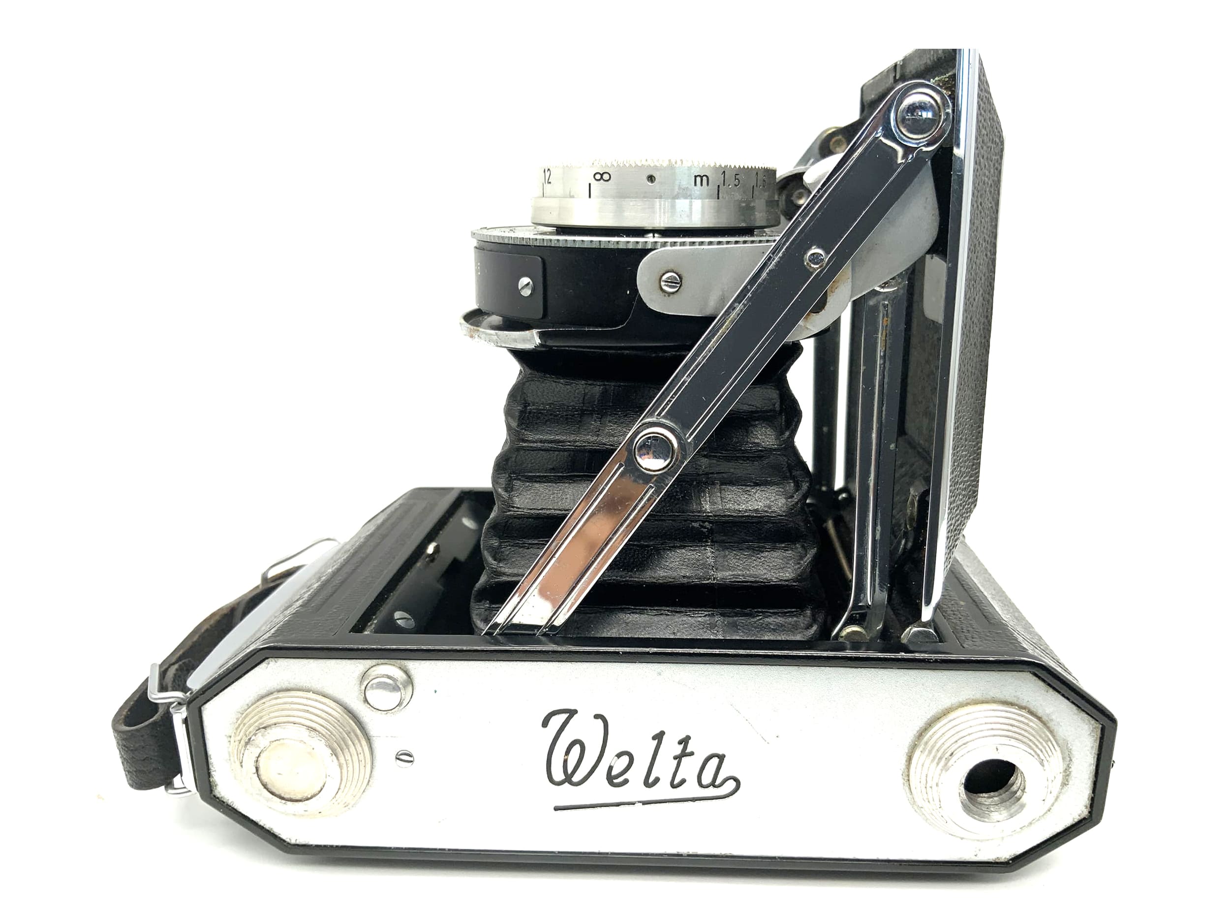 Welta Weltax folding camera with Meyer Optik Trioplan 1:3.5 75mm red V Junior