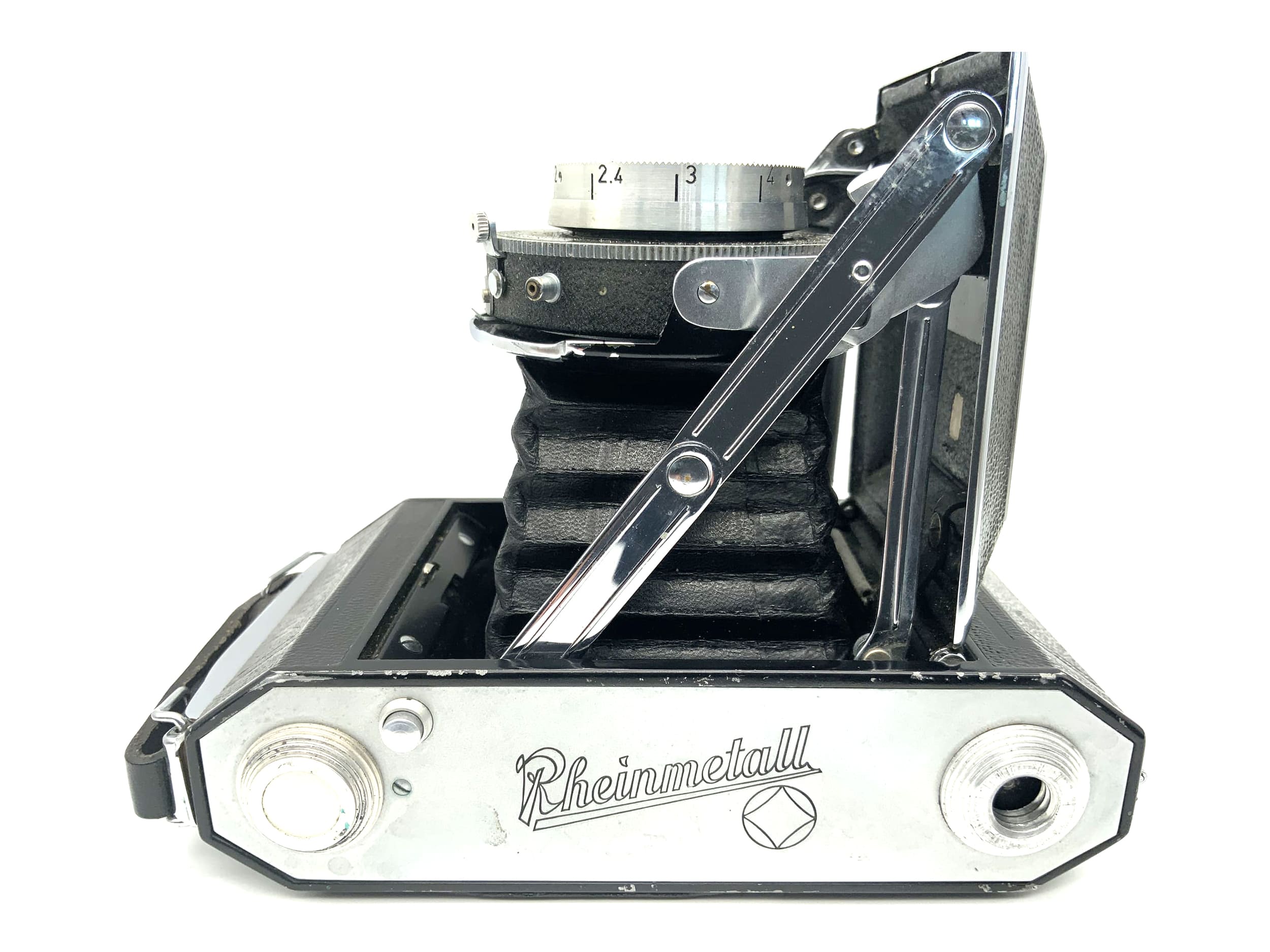 Rheinmetall Weltax folding camera with Meyer Optik Trioplan 1:3.5 75mm red V Temporary