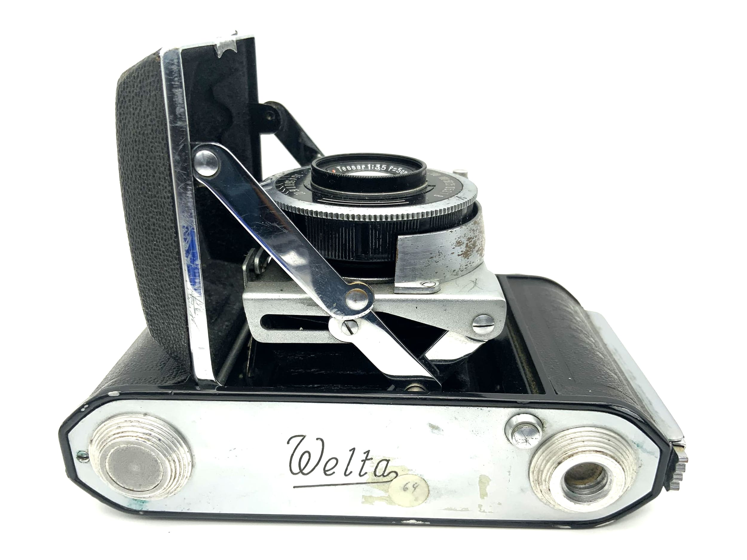 Welta Welti I folding camera with Carl Zeiss Tessar 1:3.5 5cm 50mm red T Cludor