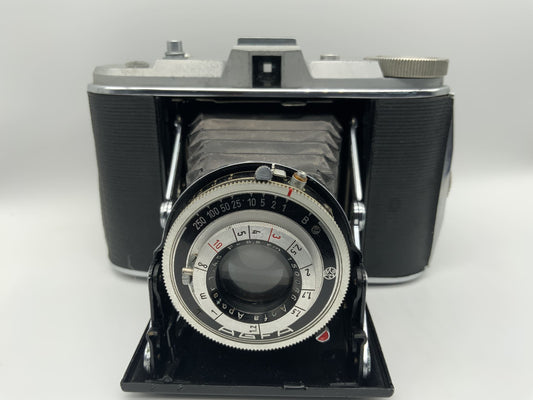 Agfa Isolette Klappkamera mit Apotar 1:4.5 8,5cm 85mm