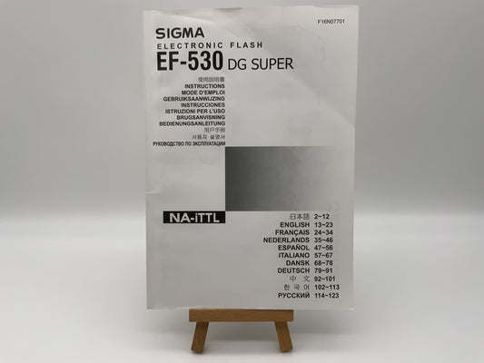 Sigma EF-530 DG Super Electronis Flash NA-iTTL Bedienungsanleitung Deutsch