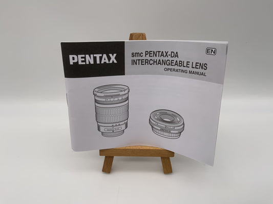 Pentax DA interchangeable Lens Bedienungsanleitung Englisch