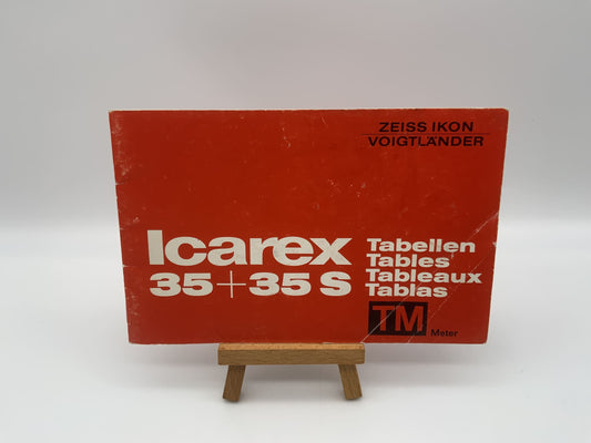 Voigtländer Icarex 35 + 35S Tabellen TM Meter Bedienungsanleitung Deutsch