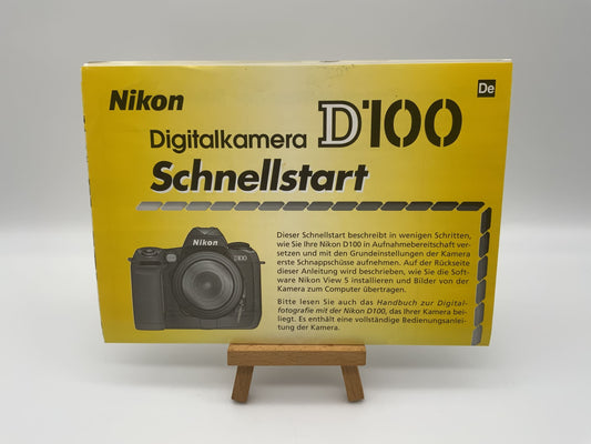 Nikon D100 Digitalkamera Schnellstart Bedienungsanleitung Deutsch