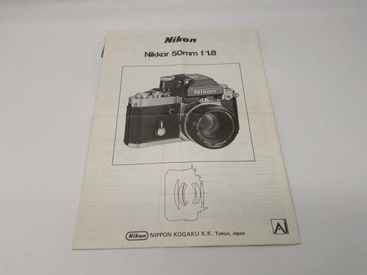 Nikon Nikkor 50mm f/1.8 Ai Bedienungsanleitung Deutsch