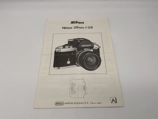 Nikon Nikkor 28mm f/2.8 Ai Bedienungsanleitung Deutsch