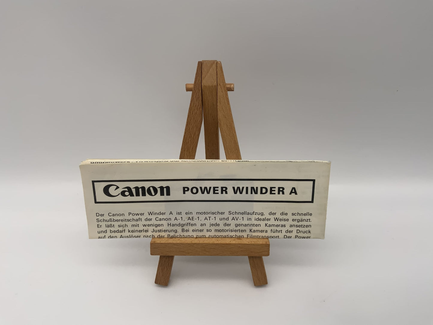 Canon Power Winder A Bedienungsanleitung Deutsch