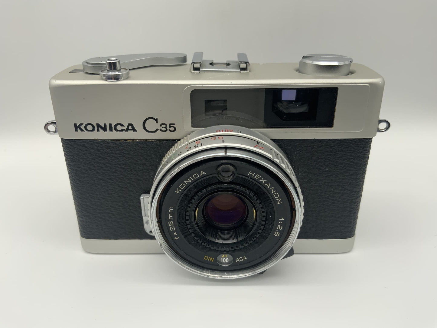 Konica C35 Sucherkamera mit Hexanon 1:2.8 f=38mm Kompaktkamera Analogkamera