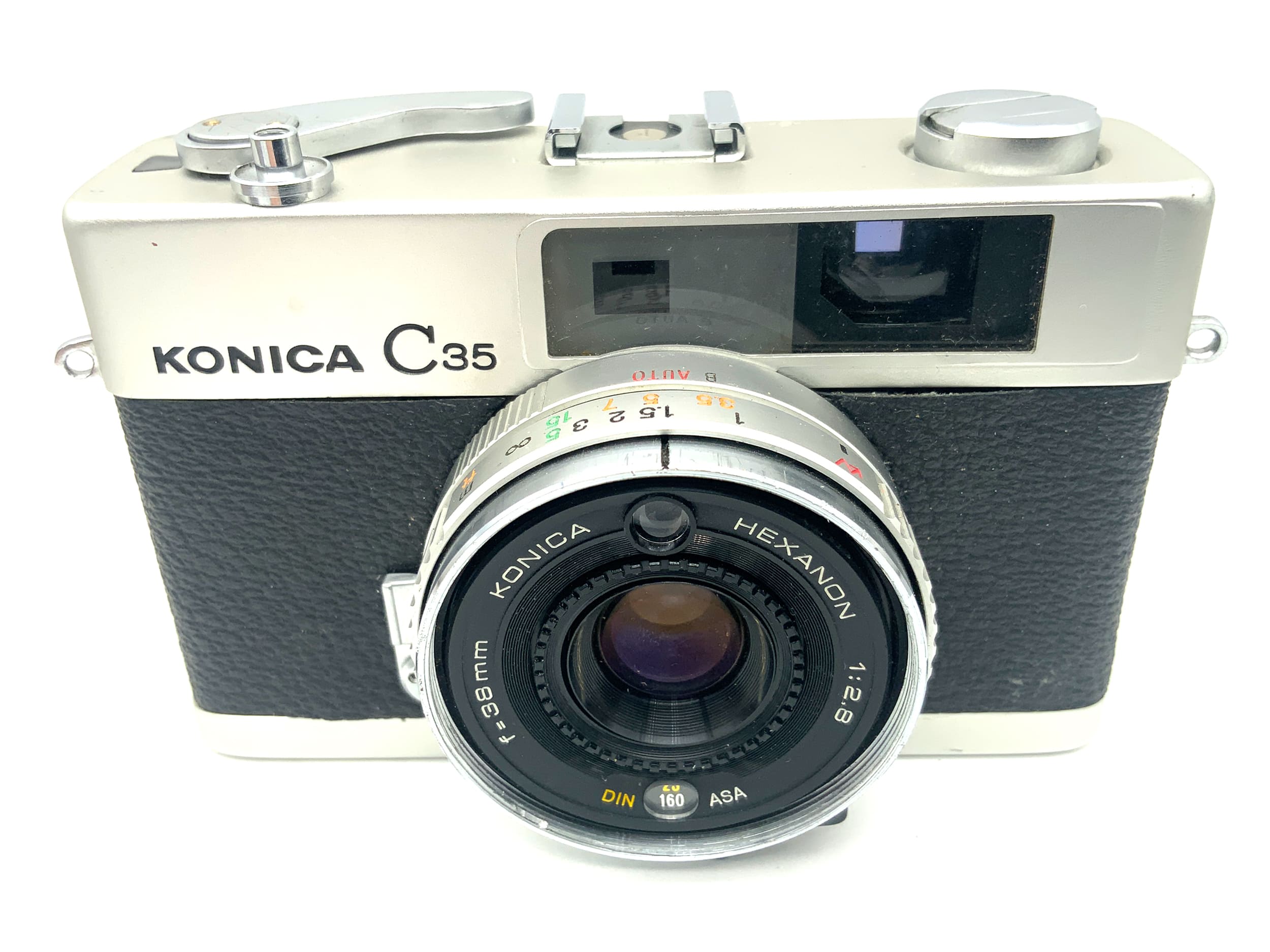 Konica C35 Messsucherkamera mit Hexanon 38mm 1:2.8 Kompaktkamera Analogkamera