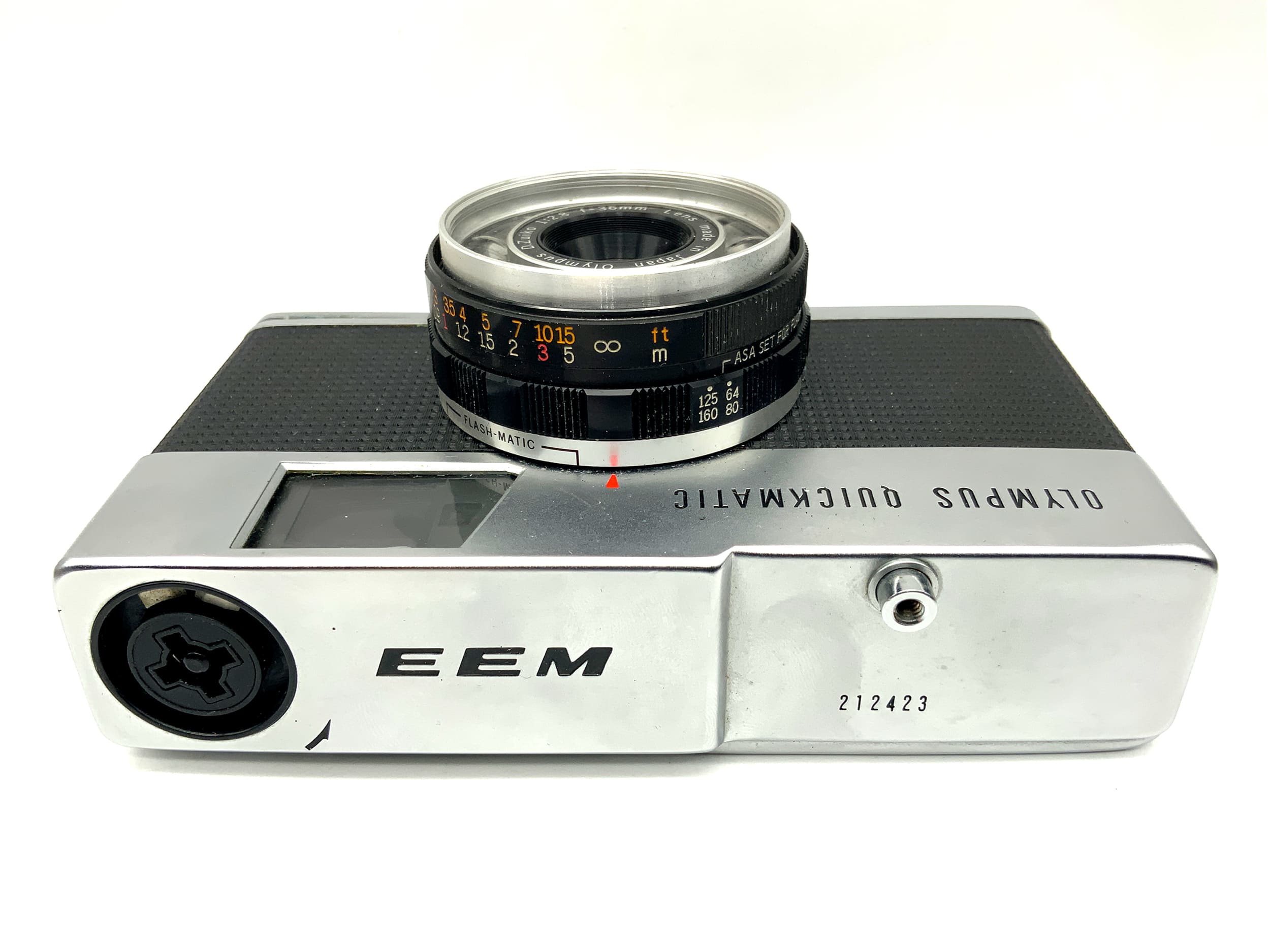 Olympus Quickmatic EEM Sucherkamera mit D.Zuiko 36mm 1:2.8 Analogkamera