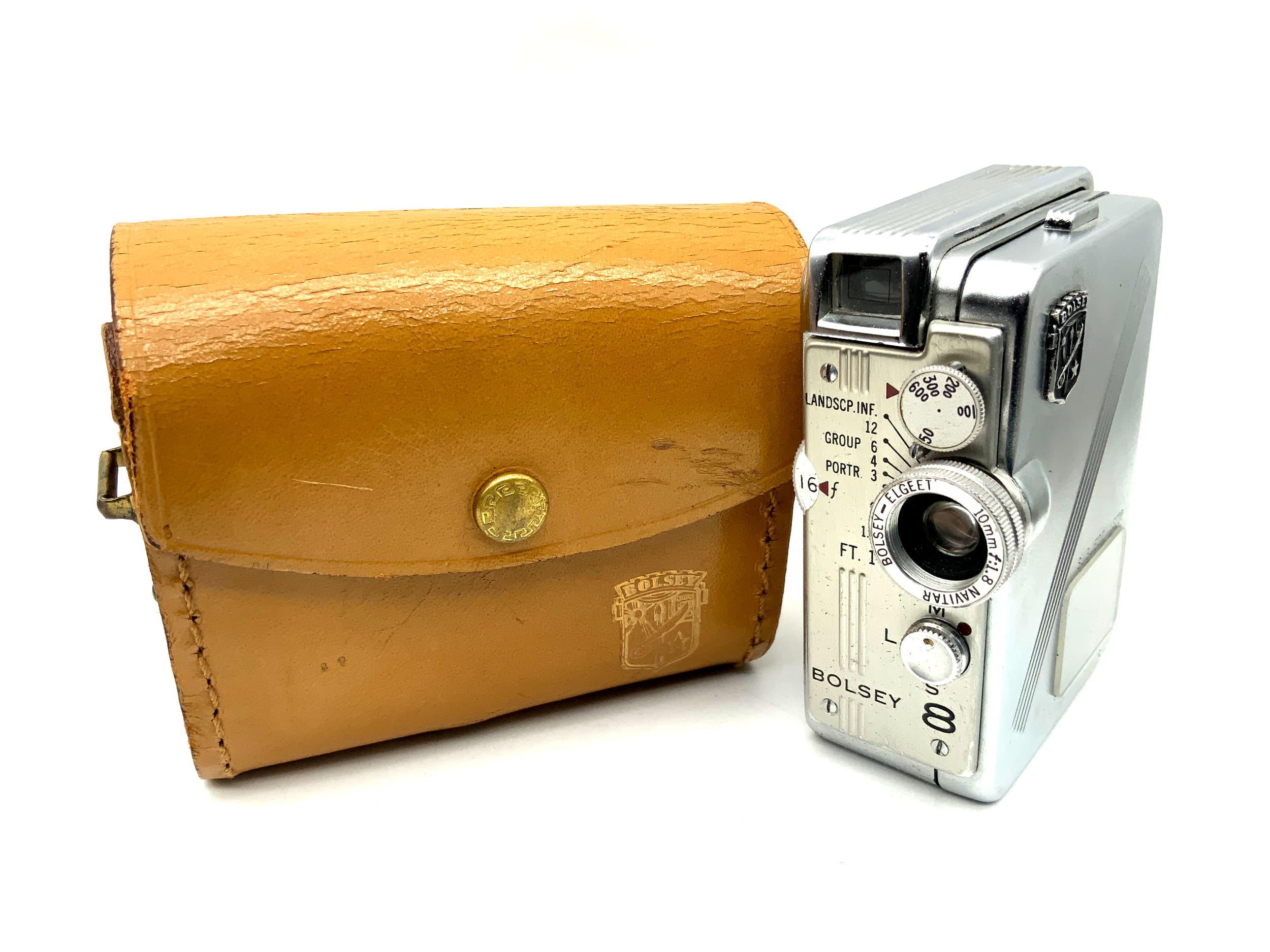 Bolsey 8 Miniaturkamera mit Navitar Bolsey-Elgeet 10mm 1:1.8 mit Tasche
