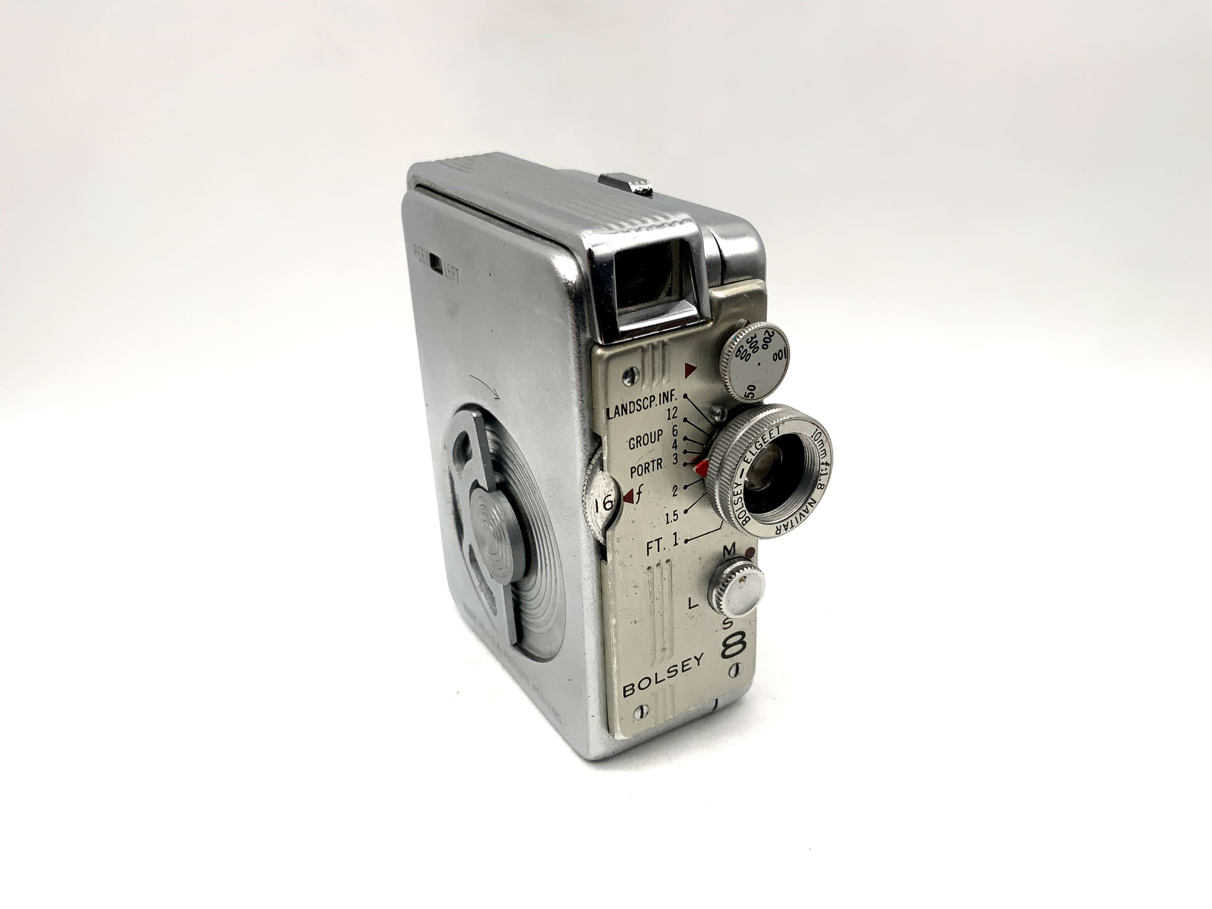 Bolsey 8 Miniaturkamera mit Navitar Bolsey-Elgeet 10mm 1:1.8 mit Tasche