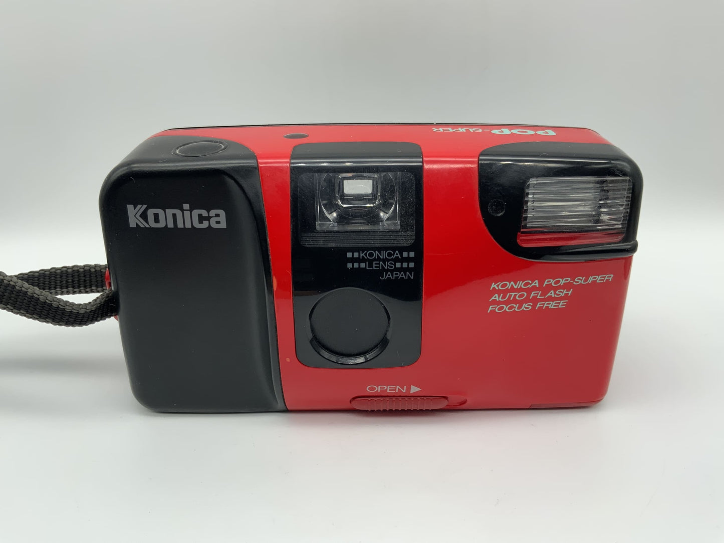 Konica Pop-Super Point&Shoot rot Auto Flash Focus Free Analogkamera 35mm