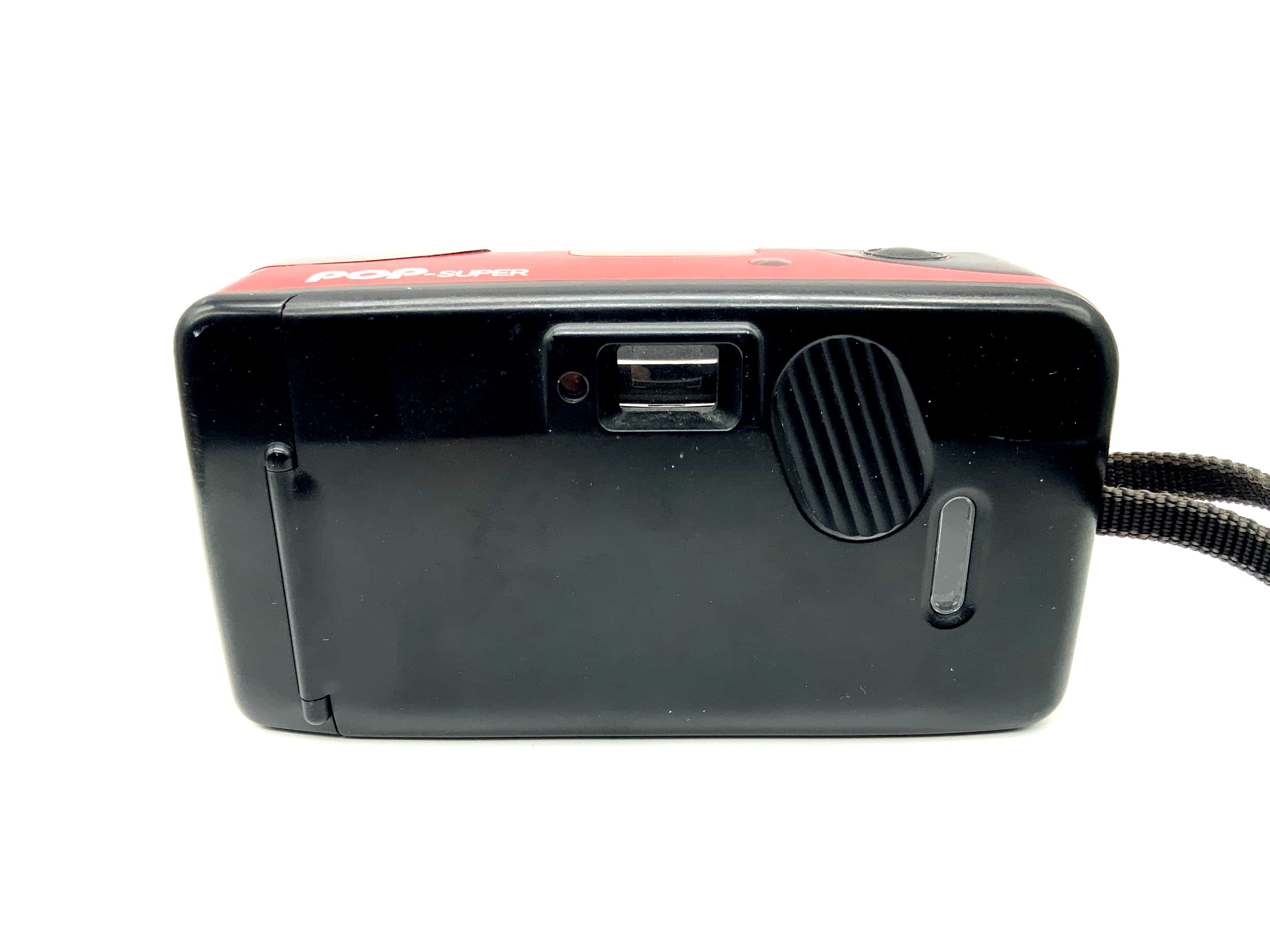 Appareil photo analogique Konica Pop-Super Point&amp;Shoot rouge avec mise au point automatique et flash gratuit 35 mm