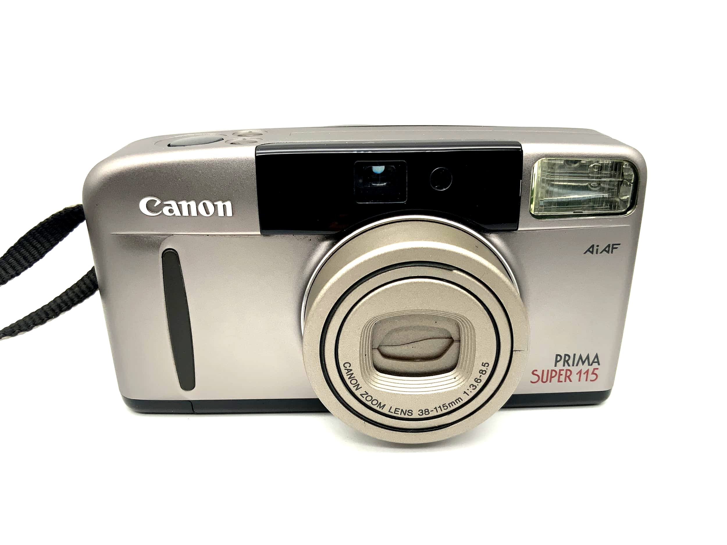 Canon Prima Super 115 Point&amp;Shoot avec objectif zoom 38-115 mm 1:3,6-8,5 Ai AF argent