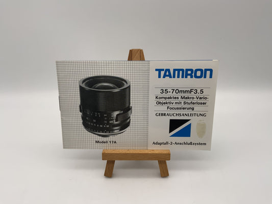 Tamron 17A 35-70mm F3.5 Makro Vario Objektiv Bedienungsanleitung Deutsch