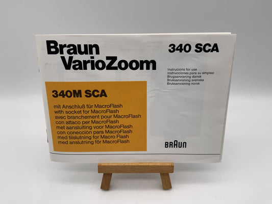 Braun Vario Zoom 340 SCA  Bedienungsanleitung Deutsch Gebrauchsanweisung