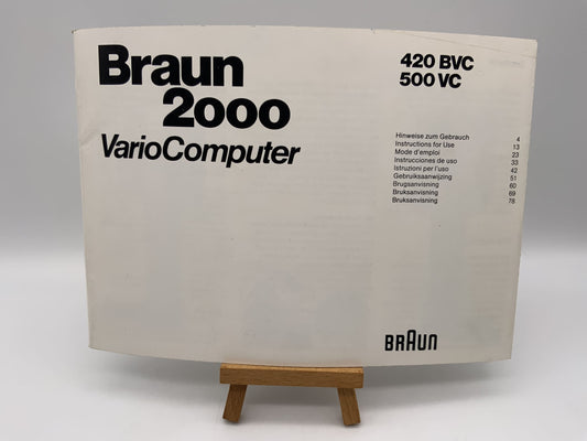 Braun Vario Computer 2000 420BVC, 500VC Bedienungsanleitung Deutsch