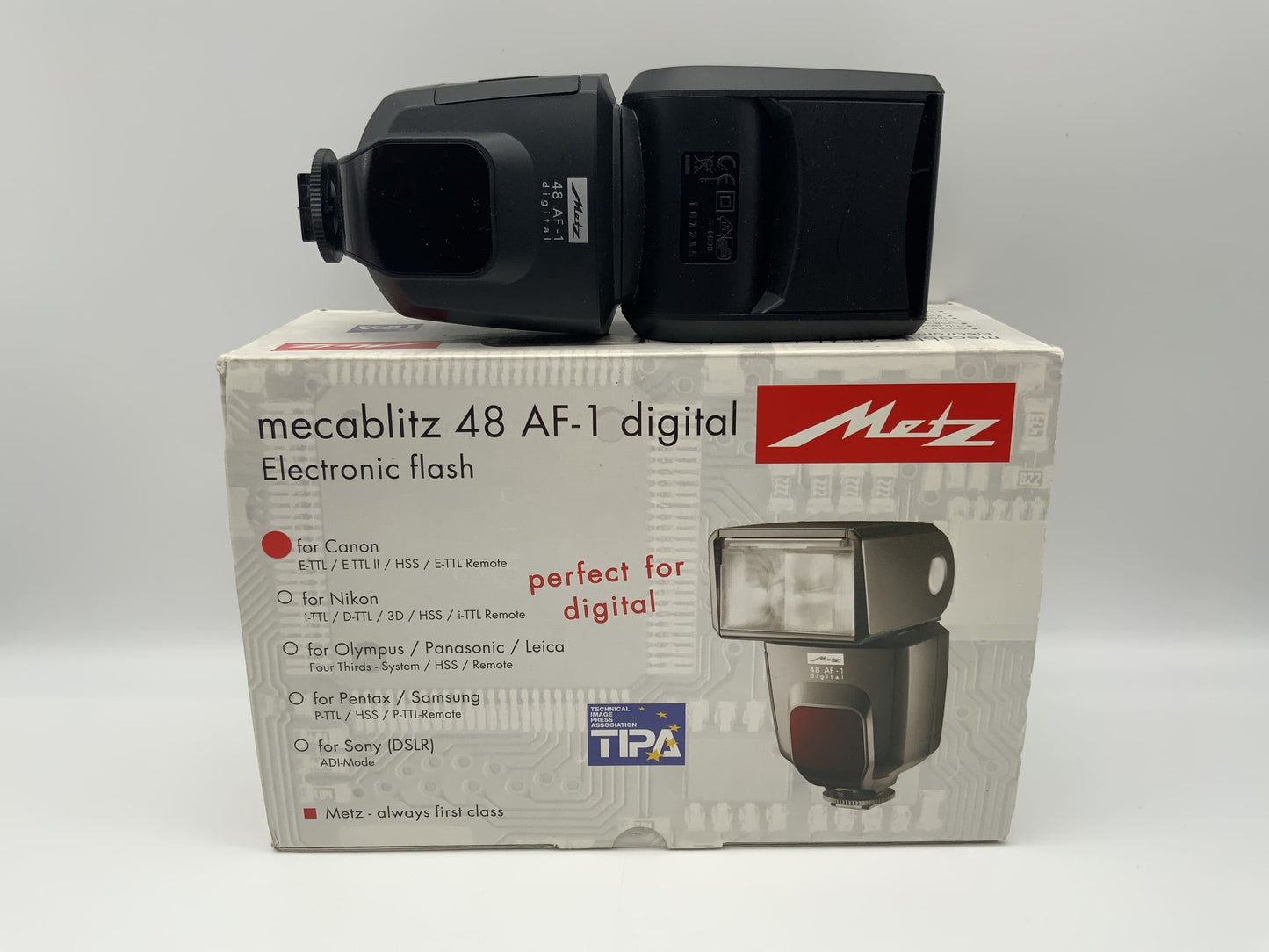 Metz mecablitz 48 AF-1 Blitzgerät Electronic flash mit OVP für Canon Blitz