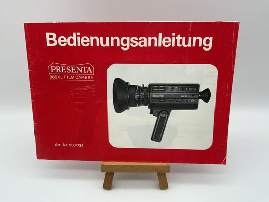 Presenta 865XL Flim Camera  Bedienungsanleitung Deutsch Gebrauchsanweisung