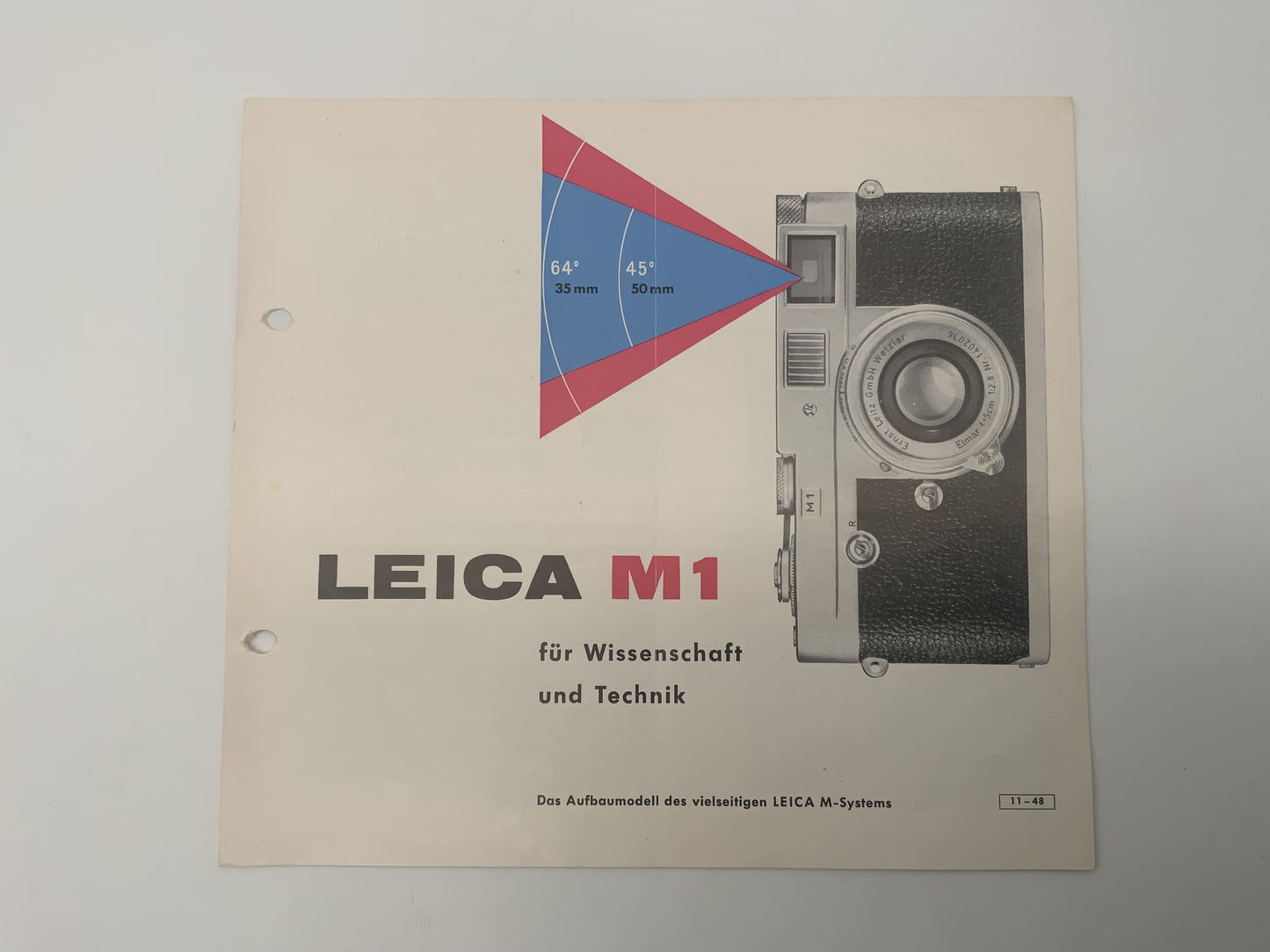 Leica M1 für Wissenschaft und Technik 11-48 Broschüre Deutsch Gebrauchsanweisung