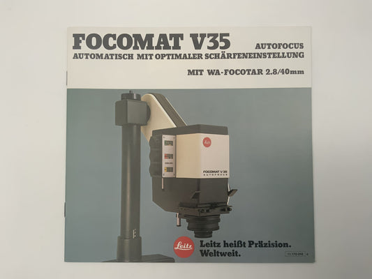 Leitz Focomat V35 111.170-019c Broschüre Deutsch Gebrauchsanweisung