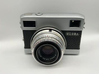 Carl Zeiss Jena Werra 1 Sucherkamera mit Tessar 2.8/50 Prestor RVS schwarz