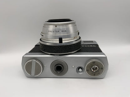 Carl Zeiss Jena Werra 1 Sucherkamera mit Tessar 2.8/50 Prestor RVS schwarz