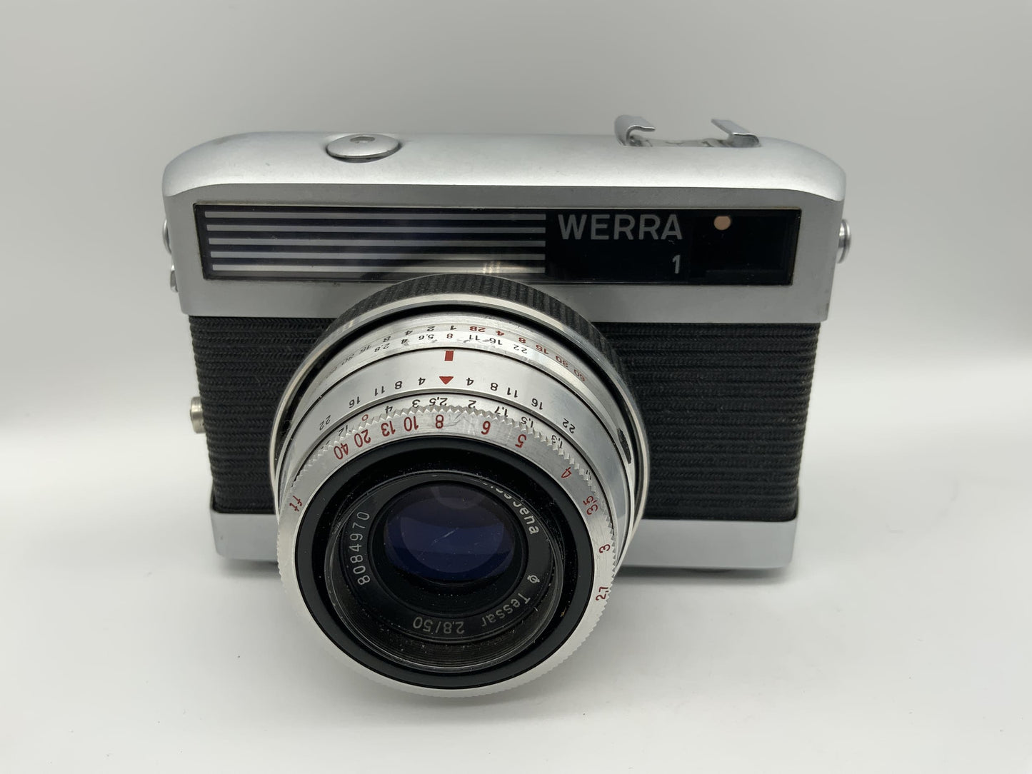 Carl Zeiss Jena Werra 1 Sucherkamera mit Tessar 2.8/50 Prestor RVS schwarz