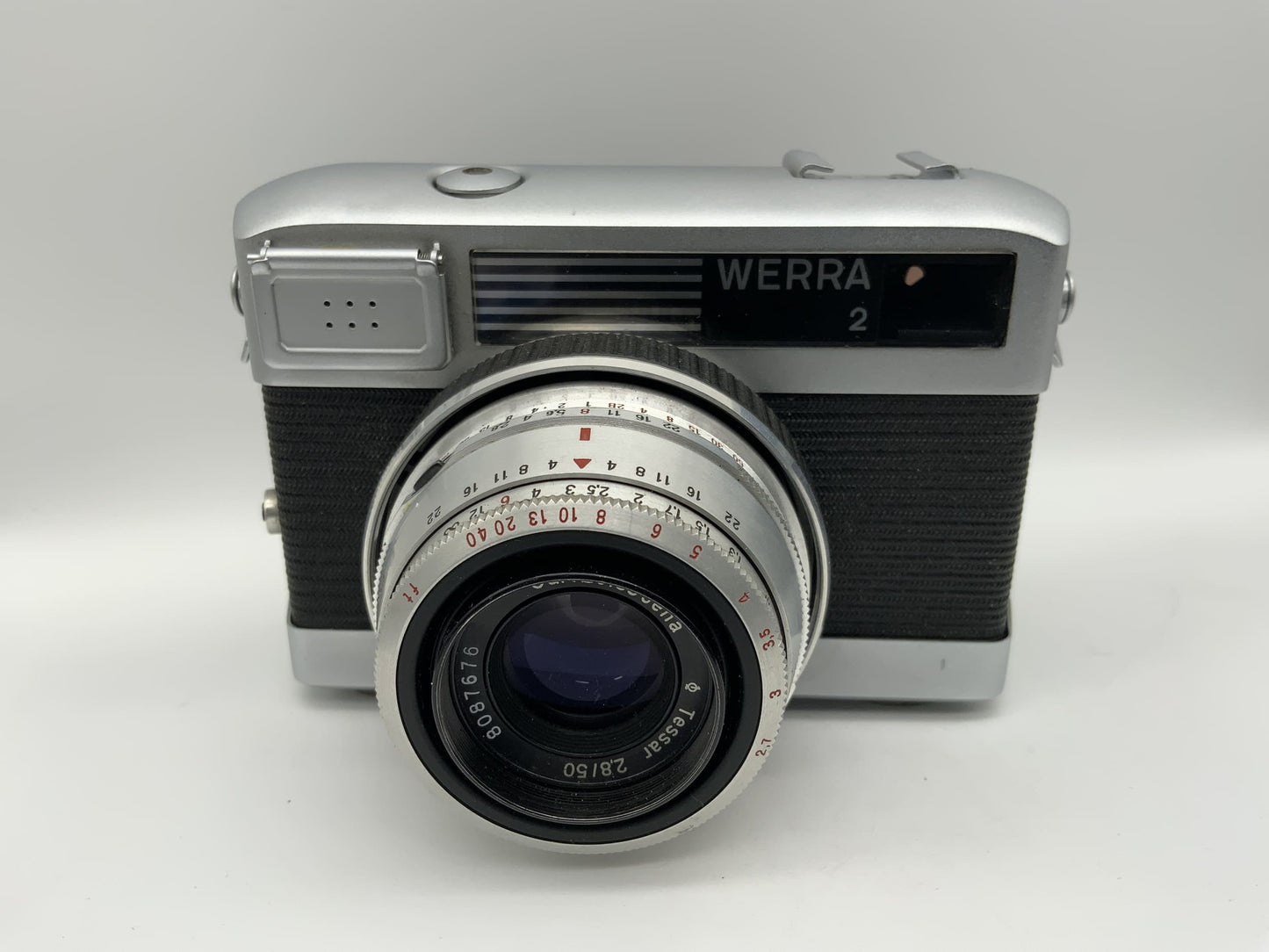 Carl Zeiss Jena Werra 2 Sucherkamera mit Tessar 2.8/50 Prestor RVS schwarz