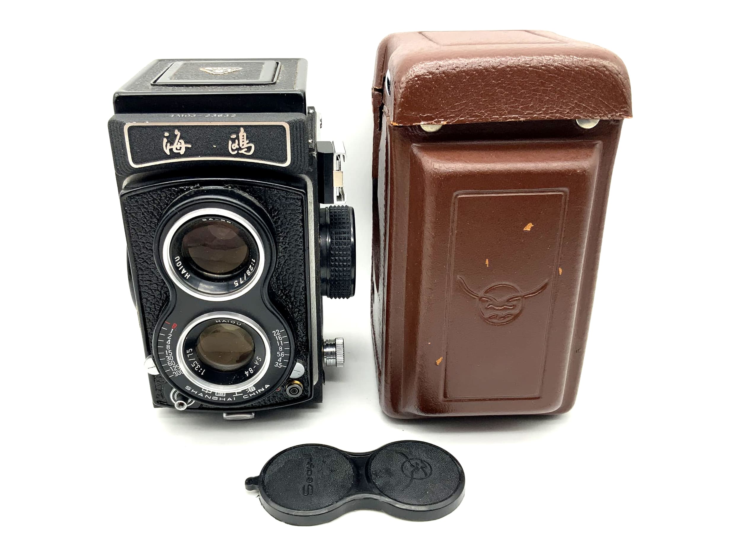 Seagull 4A-103 TLR avec Haiou SA-84 1:3,5/75 format moyen 6x6 avec sac