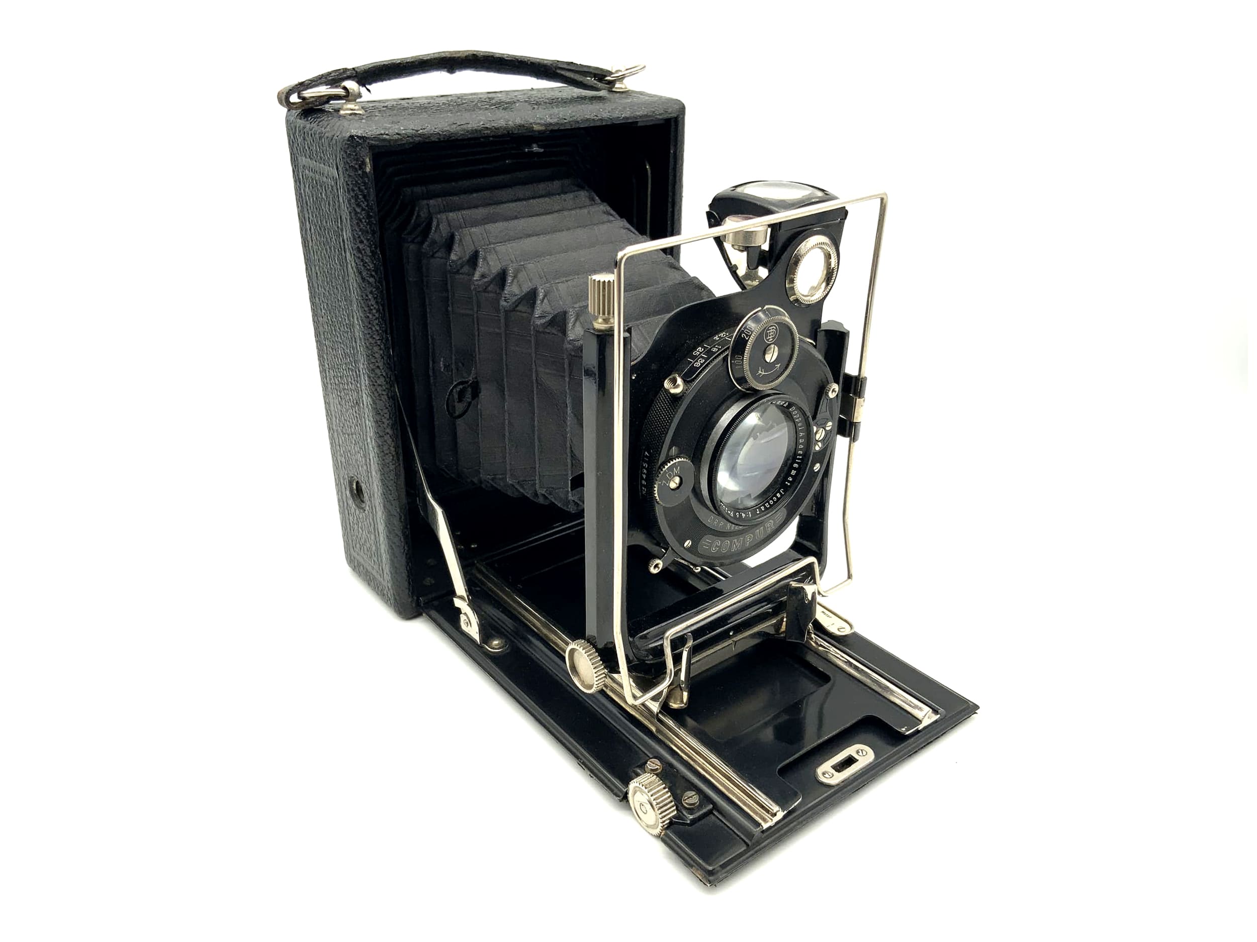 Caméra à plaque Welta avec Schneider Kreuznach Isconar f: 4,5 F=13,5cm 9x12 Compur