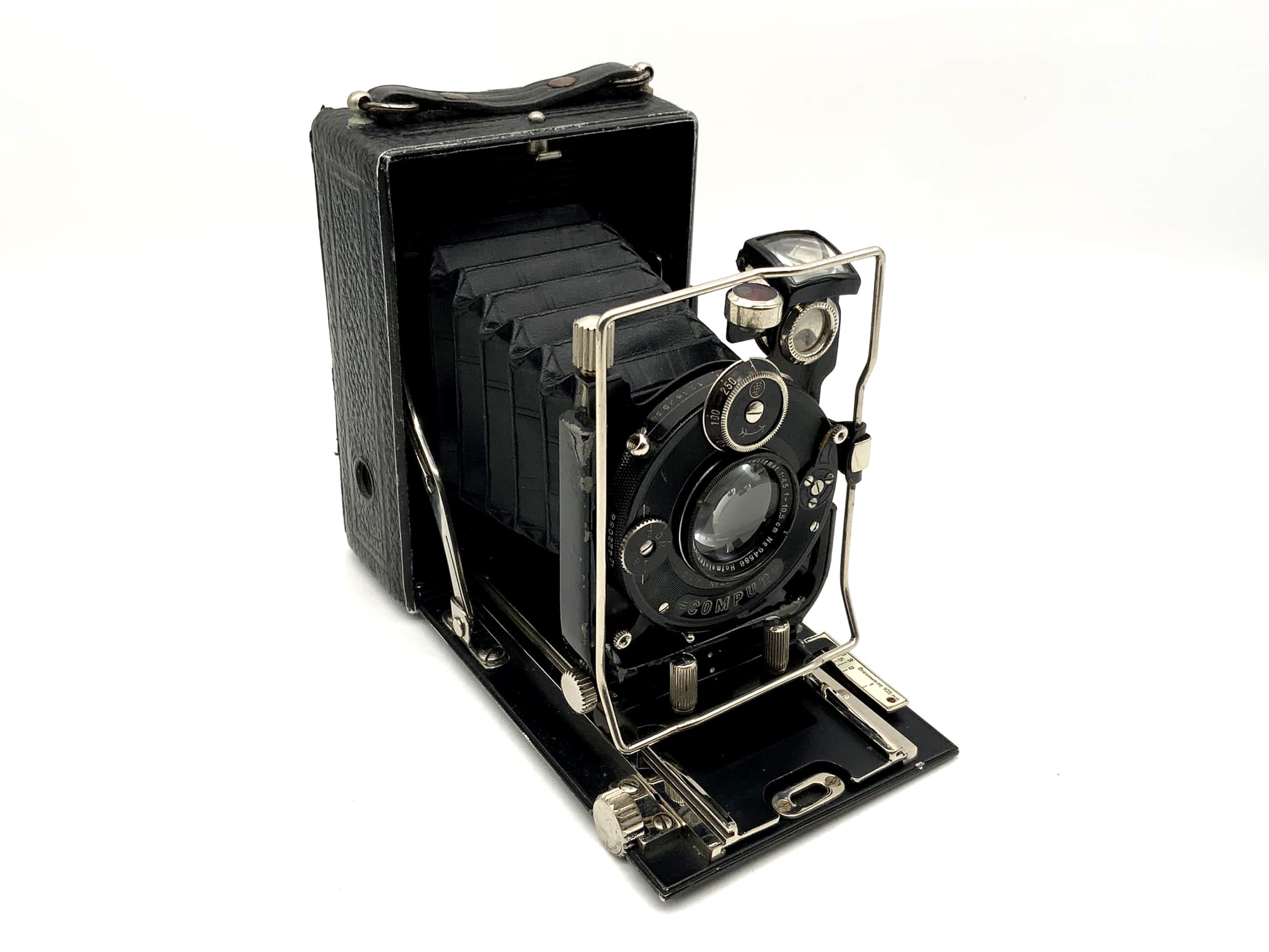 Caméra à plaques avec Hofmeister Syrconar double anastigmat 1:4,5 f=10,5cm 6x9 Compur