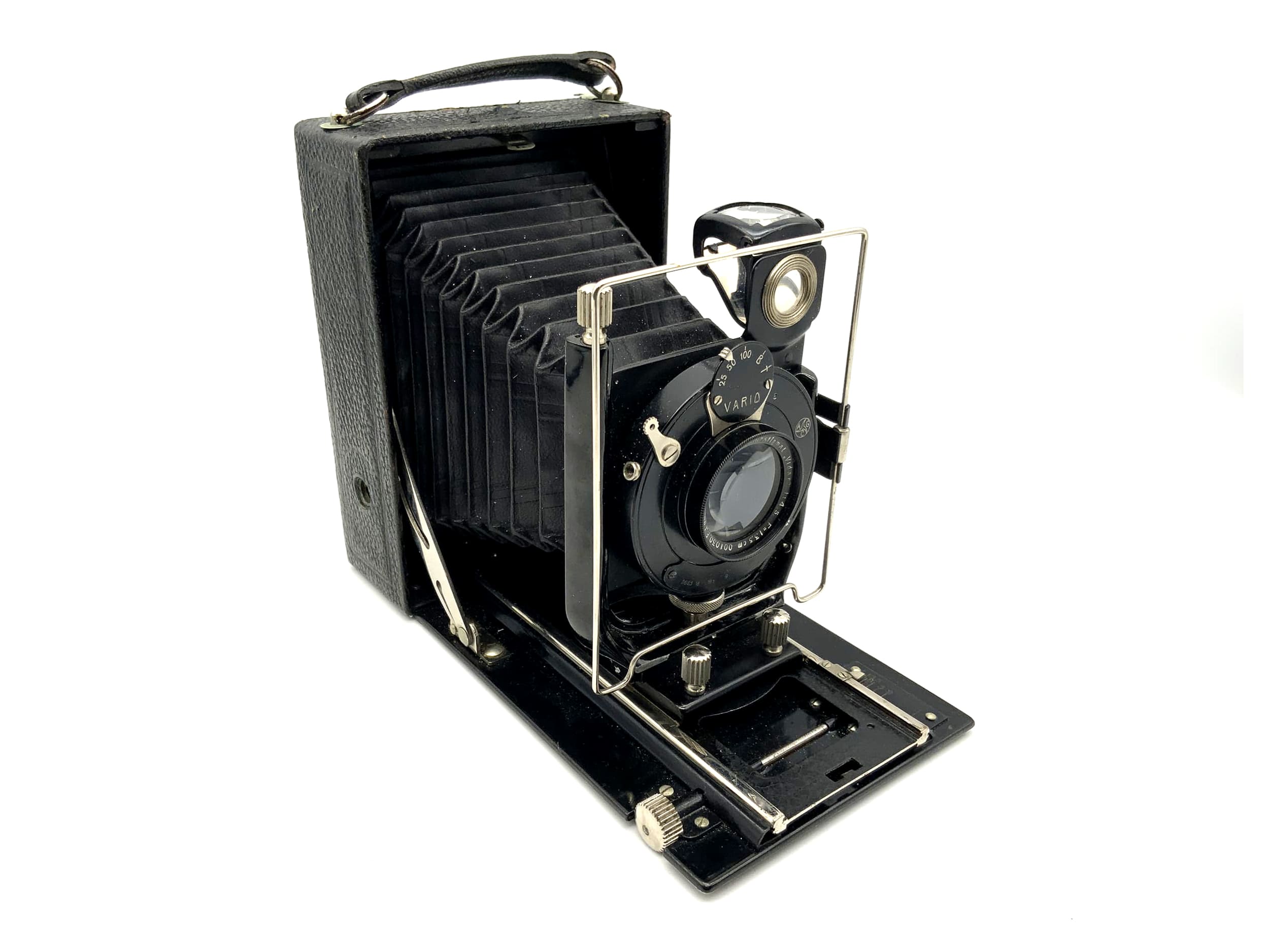 Caméra à plaque avec E.Ludwig Lausa-Dresde Anastigmat Vidar 4.5 13.5cm 9x12 Vario