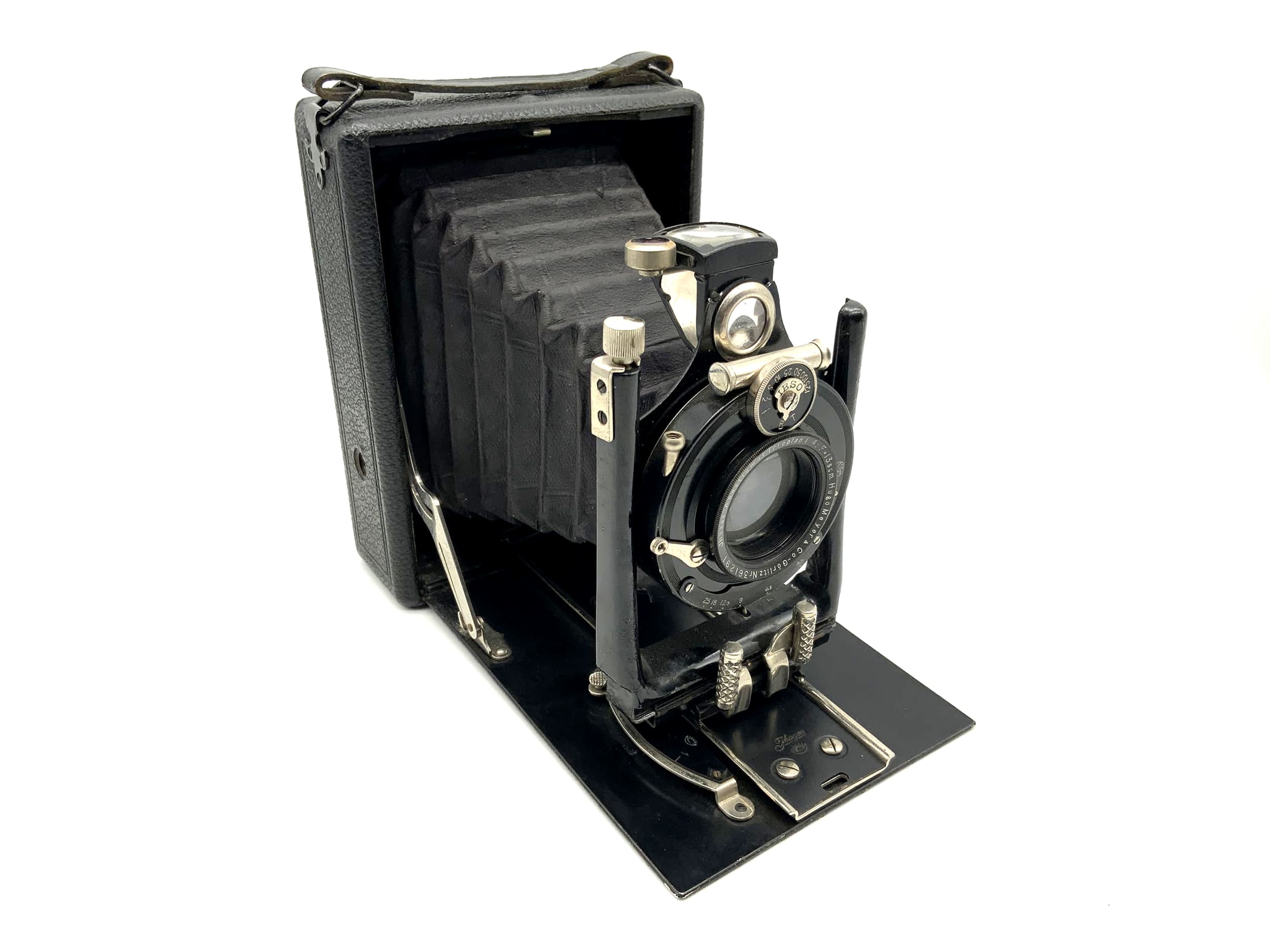 Caméra à plaque Ihagee avec Meyer Görlitz Anastigmat Trioplan 1:4,5 F=13,5cm 9x12